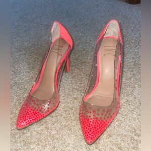INC International Concepts Red and Clear Heels